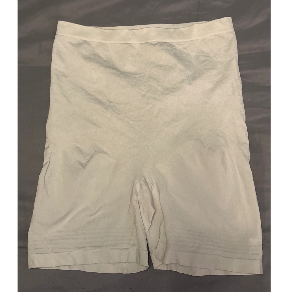 Flexees by Maidenform White Seamess High Waisted Slimming Shapewear Shorts, XL